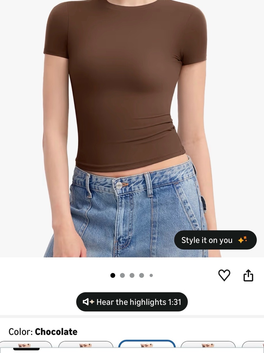 pumpkin patch Chocolate Short-Sleeve Crop Crewneck Top